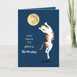 Calico Cat Moon Danser Carte Anniversaire