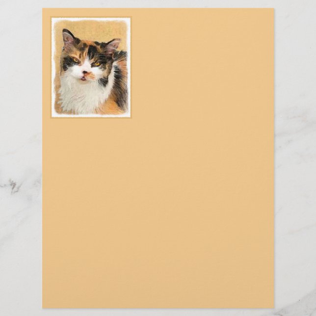 Calico Cat Painting - Niedliche Original Cat Art (Vorderseite)