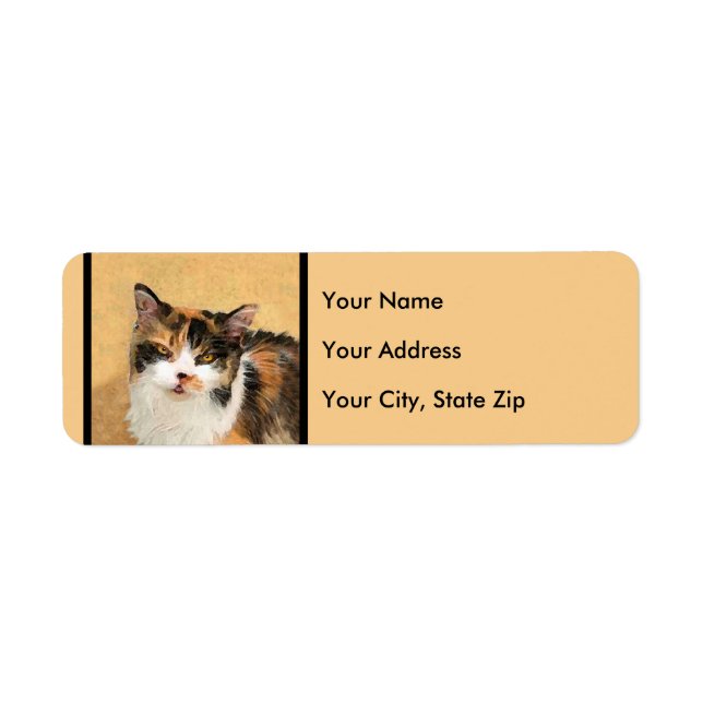 Calico Cat Painting - Niedliche Original Cat Art (Vorne)