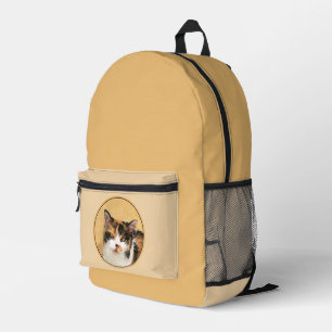 Calico Cat Painting - Niedliche Original Cat Art Bedruckter Rucksack