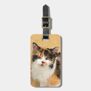 Calico Cat Painting - Niedliche Original Cat Art Gepäckanhänger