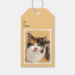 Calico Cat Painting - Niedliche Original Cat Art Geschenkanhänger
