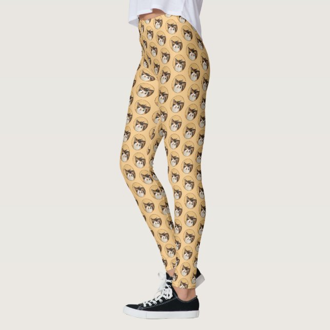Calico Cat Painting - Niedliche Original Cat Art Leggings (Links)