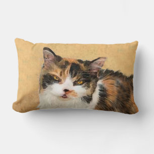 Calico Cat Painting - Niedliche Original Cat Art Lendenkissen