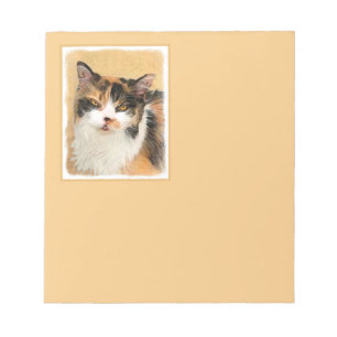 Calico Cat Painting - Niedliche Original Cat Art Notizblock