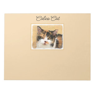 Calico Cat Painting - Niedliche Original Cat Art Notizblock