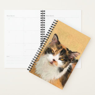 Calico Cat Painting - Niedliche Original Cat Art Planer