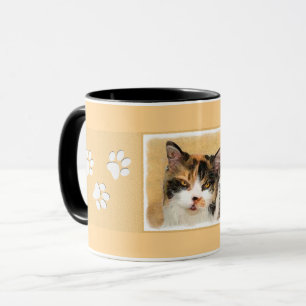 Calico Cat Painting - Niedliche Original Cat Art Tasse