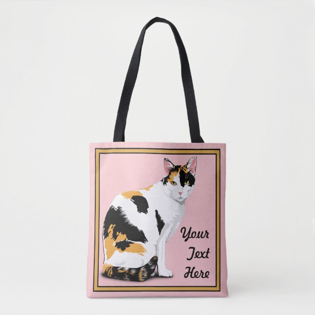 Calico Cat Personalisiert Tasche (Vorderseite)