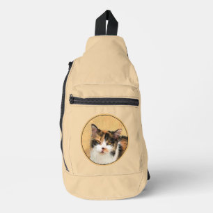 Calico Cat Portrait Malerei Niedliche Kunst Crossbody Bag