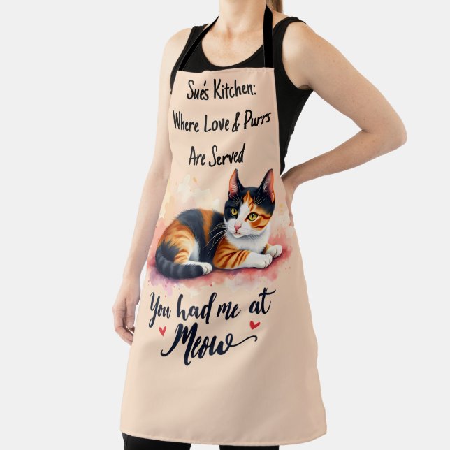 Calico Cat Sie hatten mich in Meow Watercolor Schürze (InSitu)