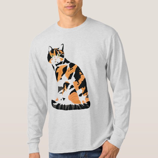 Calico Cat Sitting T - Shirt (Vorderseite)