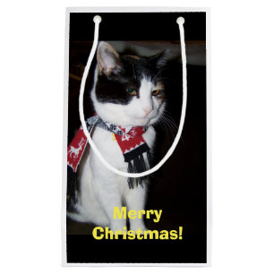 Calico Cat Wearing Scarf Geschenktasche Kleine Geschenktüte