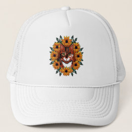 Calico Cat With Black-eyed Susan Maryland State  Truckerkappe