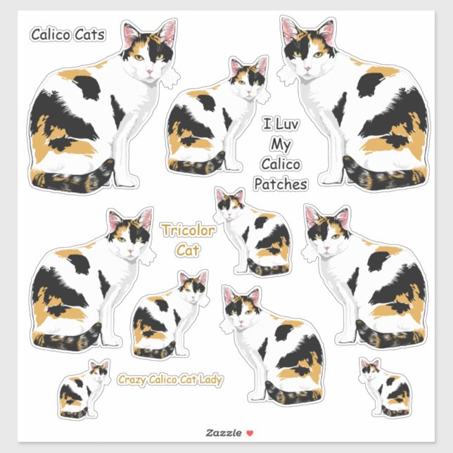 Calico Cats Lg Sticker Set (Blatt)