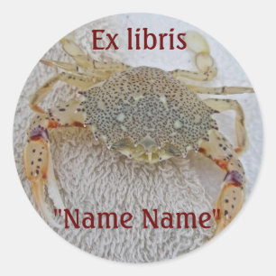 Calico Crab Ex libris Sticker pour Customiser