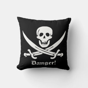 Calico Jack Pirate Flag Skull and Cutlass Warnung Kissen