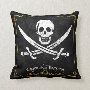 Calico Jack Rackham Pirate Flag Throw Kissen
