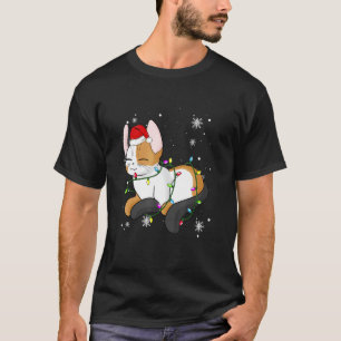Calico-Katze-Weihnachtslichter Weihnachtskatze San T-Shirt