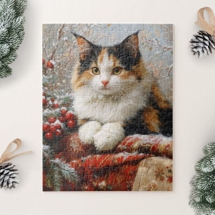 Calico-Katze-Winterszene-Malerei