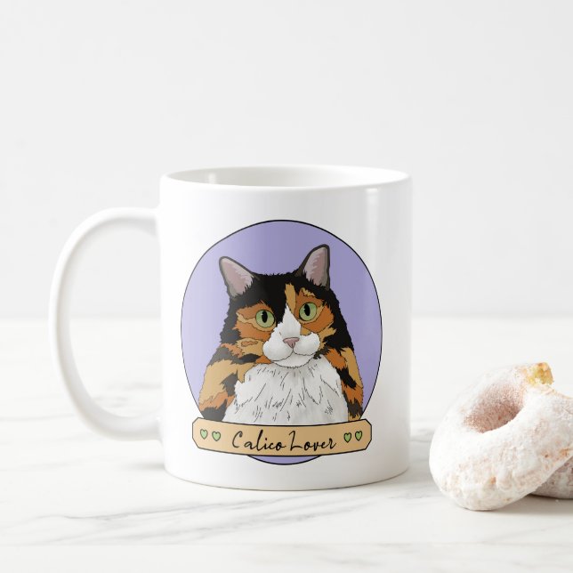 Calico-Katzenliebhaber Kaffeetasse (Mit Donut)