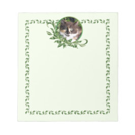 Calico Kitten Garden Green Notepad Notizblock
