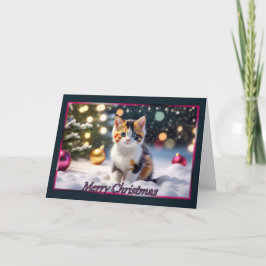 Calico Kitten Weihnachtskarte Karte