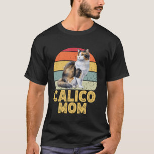 Calico-Mama Lustig Retro-Katzenliebhaber Sonnenunt T-Shirt