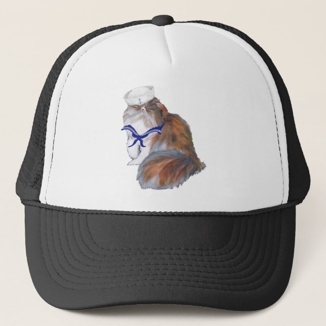 Calico Persian Cat Sailor Truckerkappe (Vorderseite)