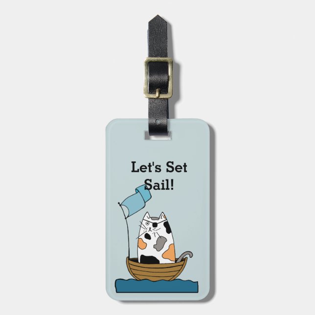 Calico Pirate Cat Gepäckanhänger (Vorderseite vertikal)