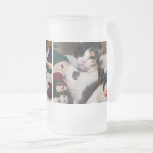 Calico und Snowmen Mattierte Glass Beer Tasse
