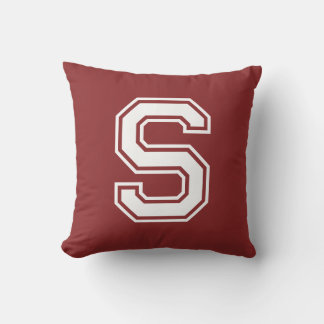 Caliente Red Custom Initial Throw Pillow Kissen