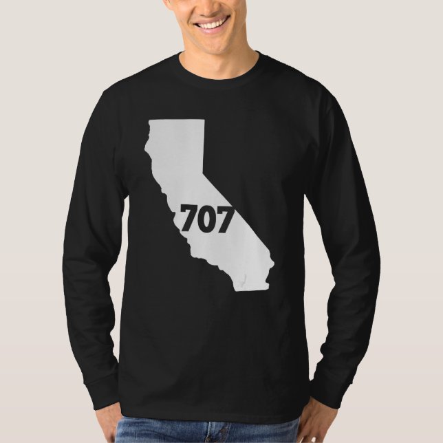 California 707 Area Code T-Shirt (Vorderseite)