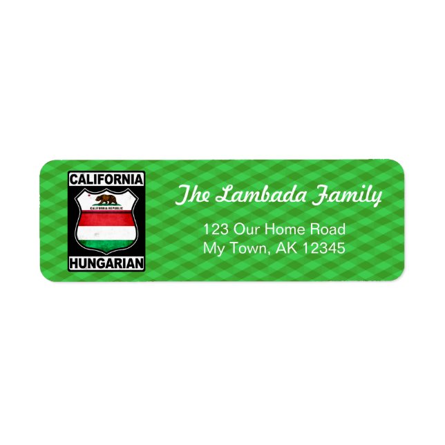 California American Address Labels (Vorne)