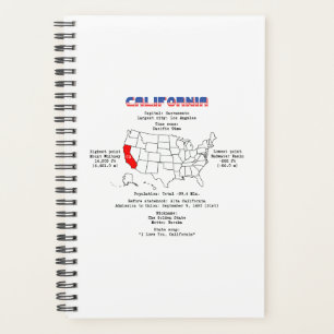 California American Staat auf der Karte und nützli Planer
