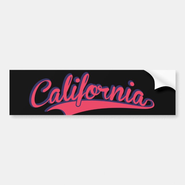 California Autoaufkleber rosa auf schwarz (Vorne)