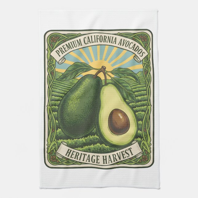 California Avocados Kitchen Towel Geschirrtuch (Vertikal)