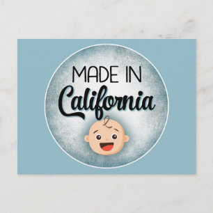 California Baby Funny Blue New Boy Carte postale
