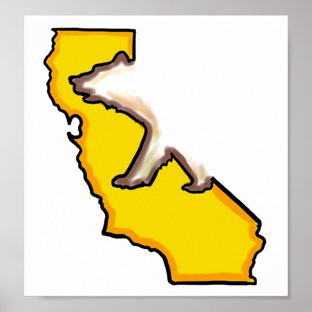 California Bären Staat Symbol Wandplakat Poster (Vorne)