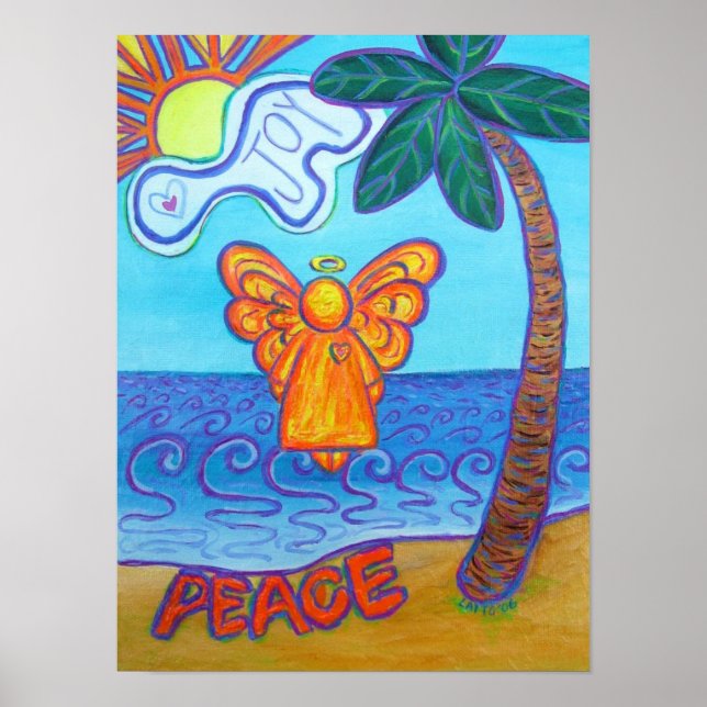 California Beach Angel Art Poster (Vorne)