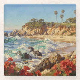  California Beach | Impressionist Coastal Art Glasuntersetzer