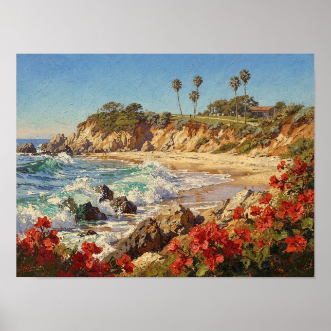  California Beach | Impressionist Coastal Art Poster (Vorne)