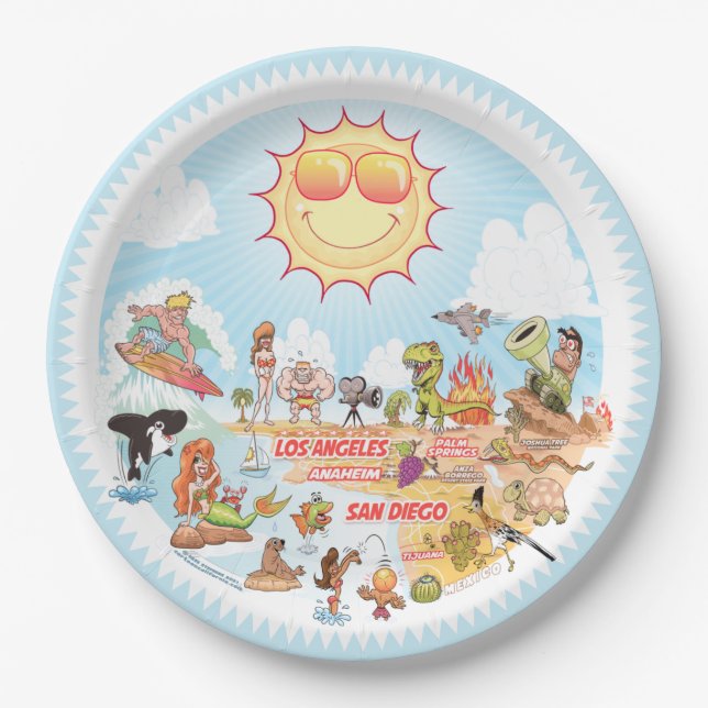 California Beach Paper Plate Pappteller (Vorderseite)