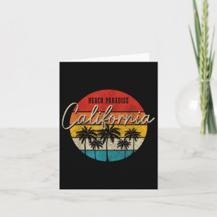 California Beach Paradise Vintag Palmen Surfe Karte