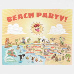 California Beach Party Fleecedecke
