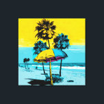 California Beach Pop Art Canvas Print Leinwanddruck<br><div class="desc">Erleben Sie den Spaß und die Lebensfreude eines kalifornischen Strandes mit unserem atemberaubenden Pop-Leinwand. Das in hellen und kühnen Farben in Blau- und Gelbtönen gehaltene Hotel besticht durch seine besondere Atmosphäre und die spielerischen Sonnenschirme und Palmen. Hängen Sie es in Ihr Wohnzimmer, Schlafzimmer oder Zuhause-Büro, um Ihrem Raum ein Gefühl...</div>