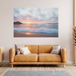 California Beach Sunset Foto Künstlicher Leinwanddruck