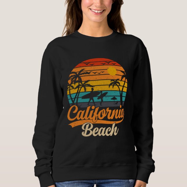 California beach surfing USA woman men Sweatshirt (Vorderseite)