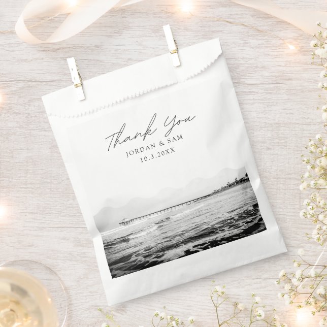 California Beach Wedding Pier Foto Geschenktütchen (Ausgeschnitten)