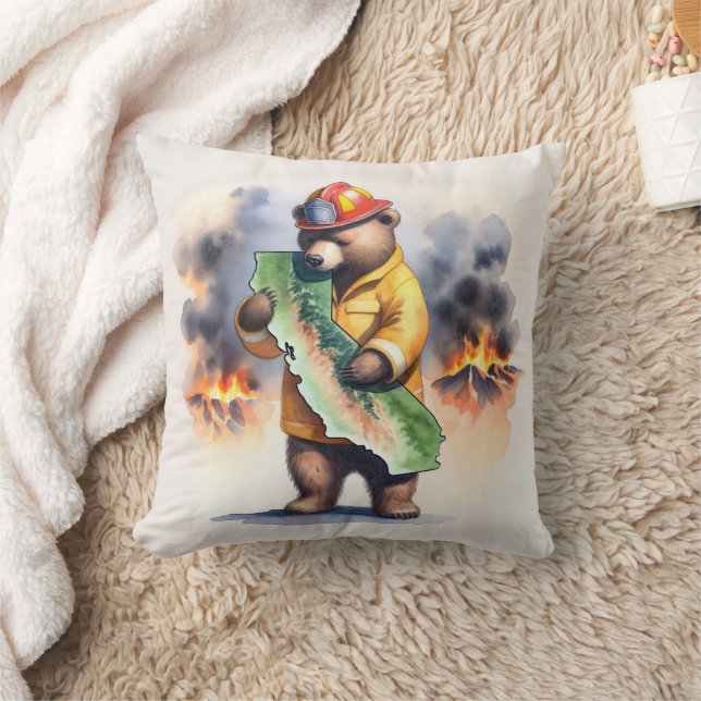 California Bear Feuerwehrmann Kissen (Decke)
